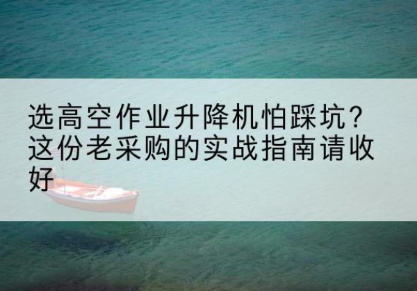 三河高空作业升降机厂家推荐-选高空作业升降机怕踩坑？这份老采购的实战指南请收好
