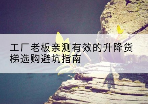 三河升降货梯怎么选-工厂老板亲测有效的升降货梯选购避坑指南